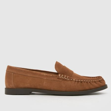 Womens Tan schuh Libbie Leather Loafer Flat Shoes | schuh | Schuh