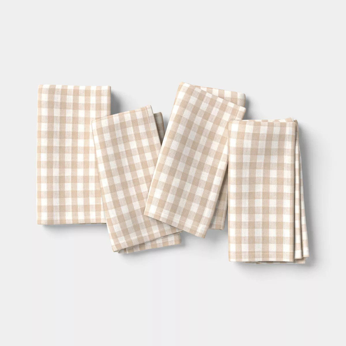 4pk Cotton Gingham Napkins Tan - Threshold\u2122 | Target