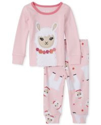 Baby And Toddler Girls Long Sleeve Llama Snug Fit Cotton Pajamas | The Children's Place