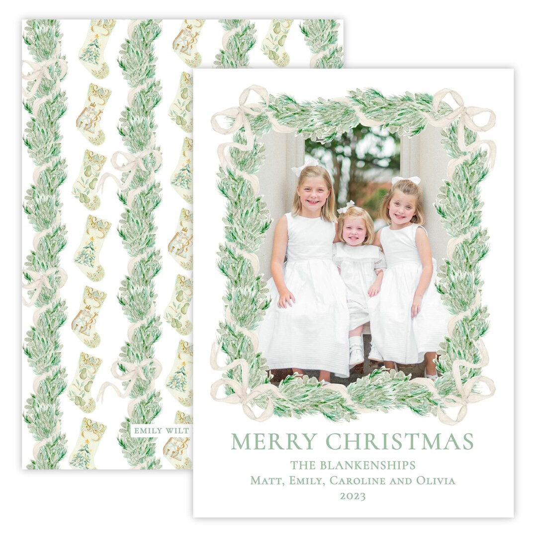 Printable Christmas Photo Card Holiday Photo Card Watercolor - Etsy | Etsy (US)