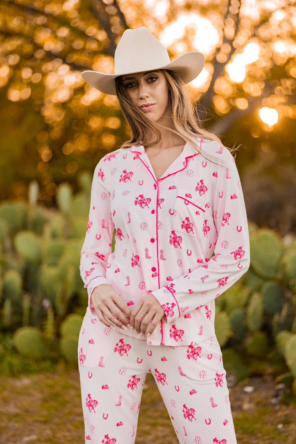 Long-Sleeved Women's Pajama Set in Disco Cowgirl | Kyte Baby