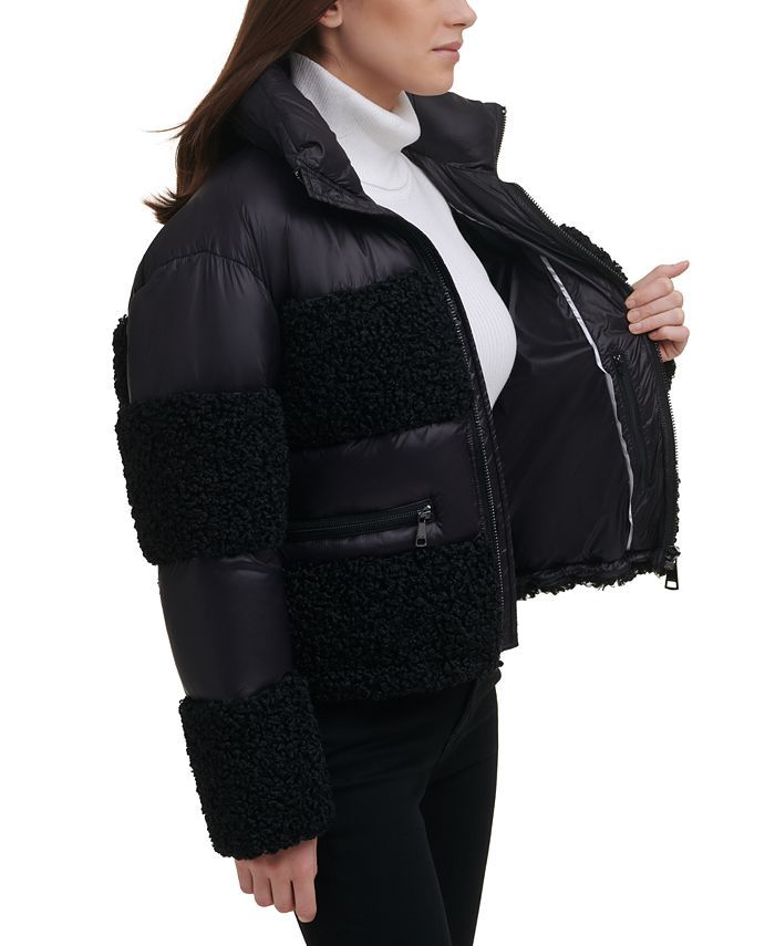 DKNY Puffer Teddy Jacket & Reviews - Jackets & Blazers - Women - Macy's | Macys (US)