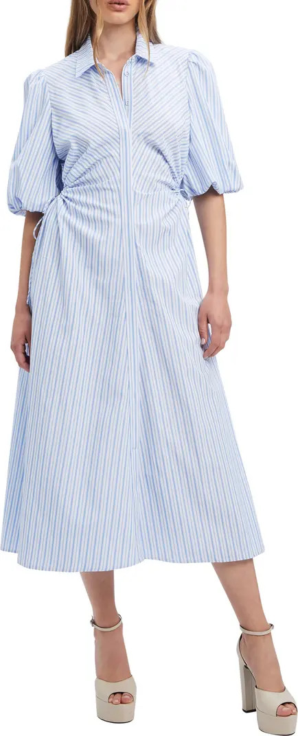 Stripe Cutout Midi Shirtdress | Nordstrom
