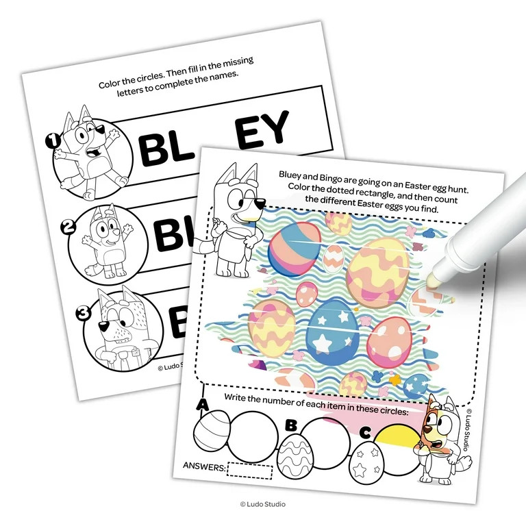 Bluey Easter 16 Page Imagine Ink Coloring Book with Mess Free Marker, Paperback by Bendon | Walmart (US)