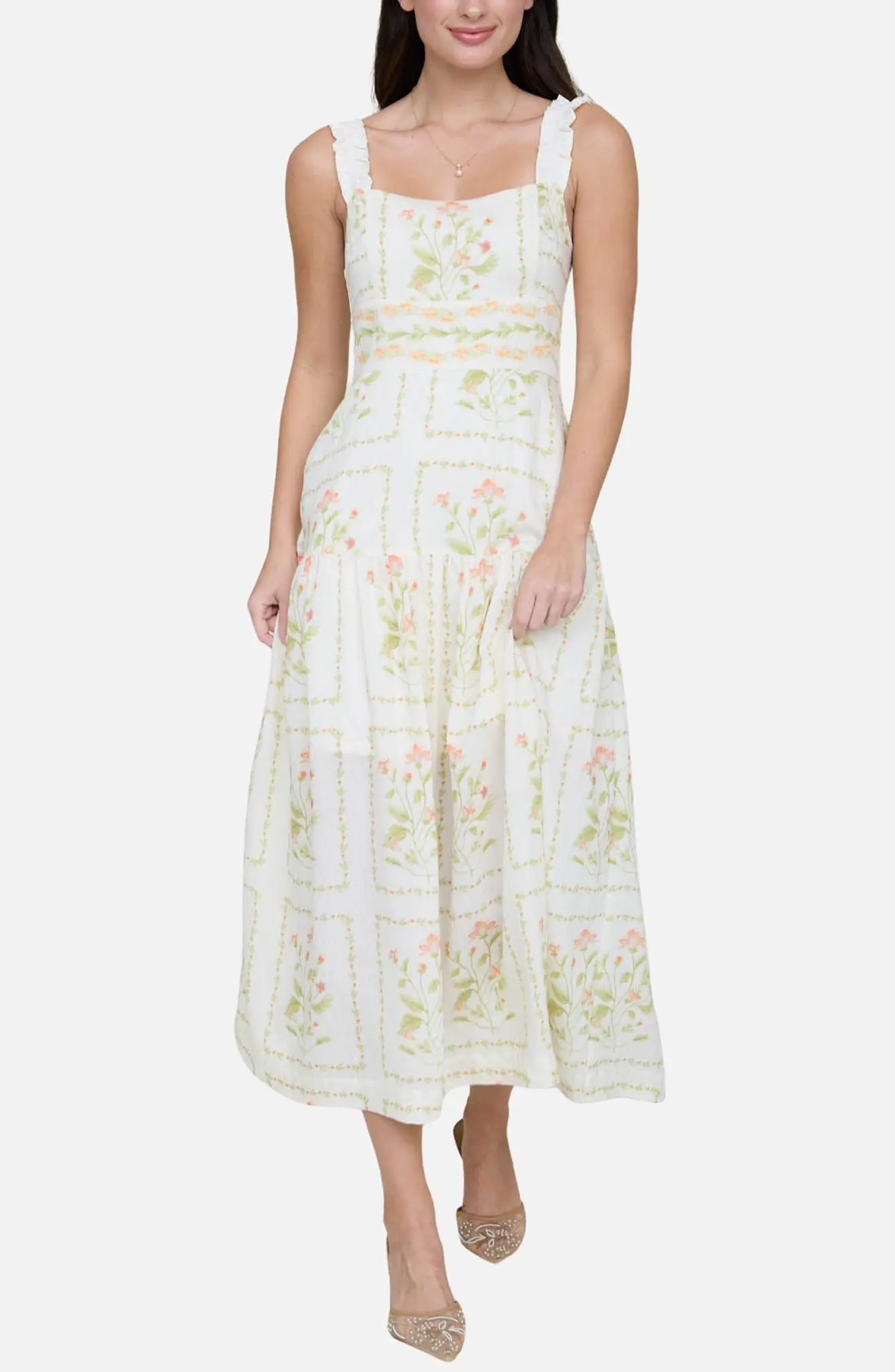 Blu Pepper Floral Midi Dress (Women) | Nordstrom | Nordstrom