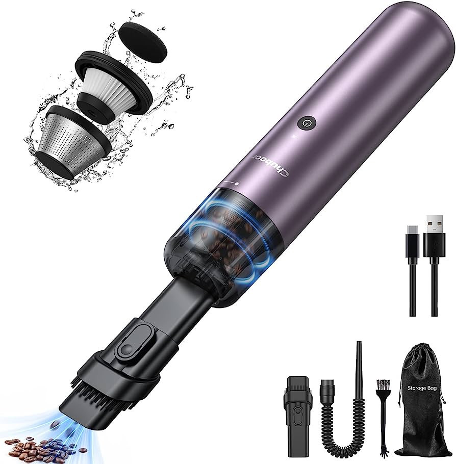 Chuboor Mini Vacuum, Powerful Car Vacuum Cordless Rechargeable, Hand Held for Dust, Sand, Crumbs,... | Amazon (US)