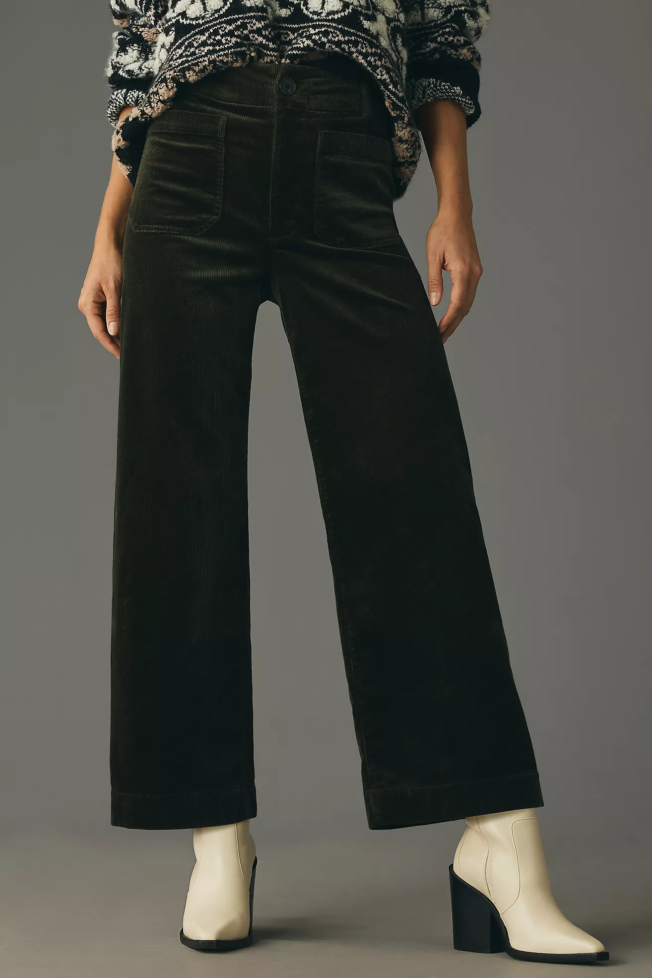 The Colette Cropped Wide-Leg Corduroy Pants by Maeve | Anthropologie (US)