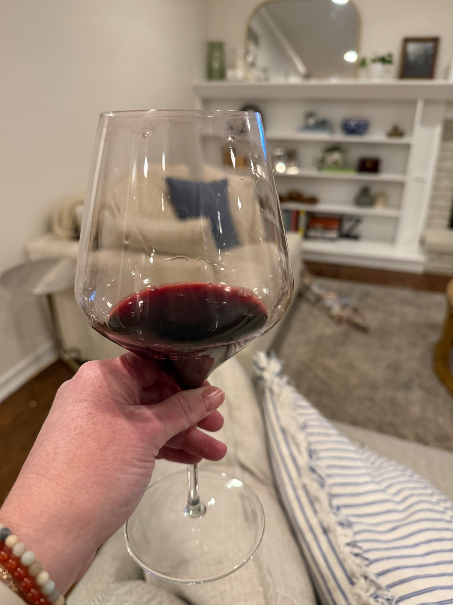 Sipping in style! My favorite wine glass makes every pour feel a little more special. This is my go-to for unwinding at the end of the day or enjoying cozy nights at home. #wineglass #wineglasses #barware #wine #drinksathome #cozynightsin 

 

#LTKOver40 #LTKSaleAlert #LTKselfcare