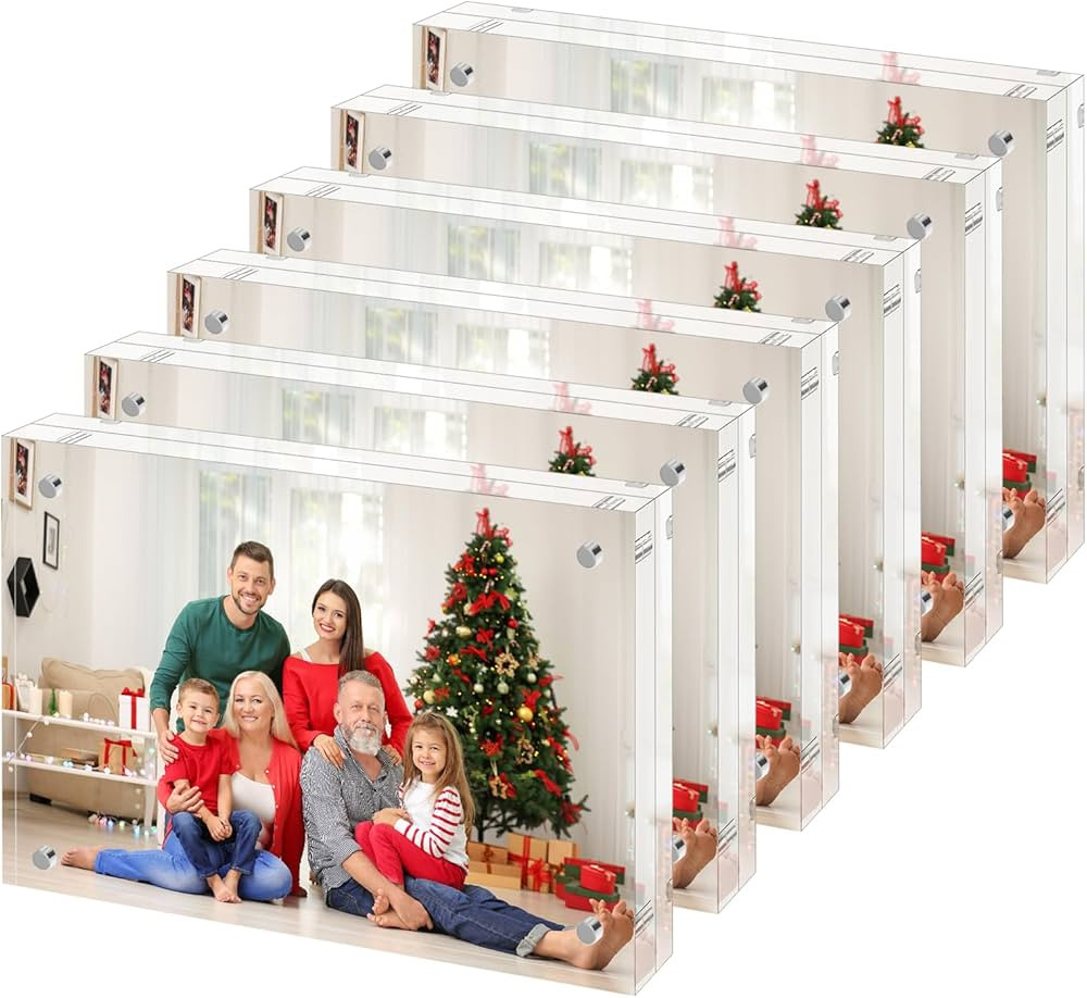 4x6 Acrylic Picture Frames 6 Pack, Premium Acrylic Photo Frame Magnetic Picture Frames Clear Doub... | Amazon (US)