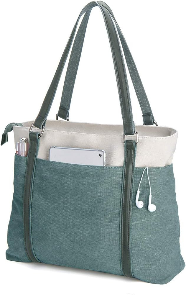 Women's Work Bag with Laptop Compartment Zipper Pockets Teacher Totes Purse | Amazon (US)