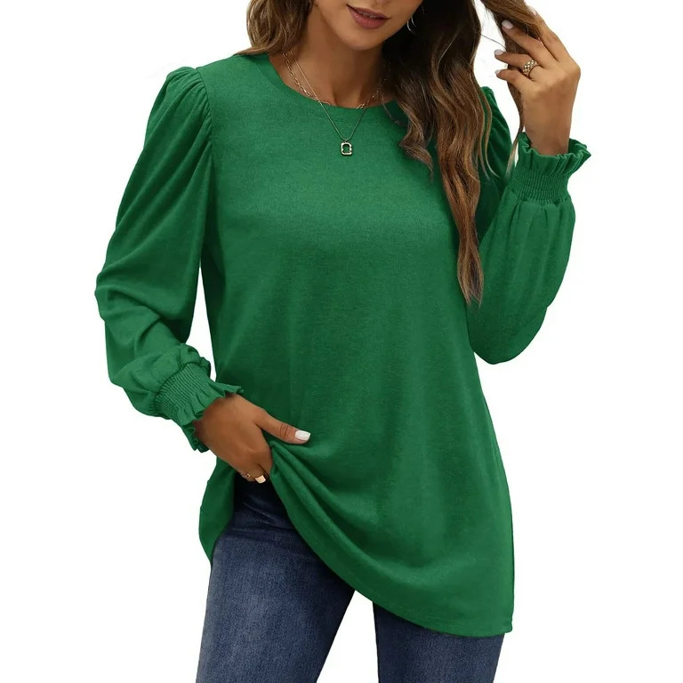Fantaslook Blouses for Women Dressy Puff Sleeve Tunic Tops Casual Fall Shirts | Walmart (US)