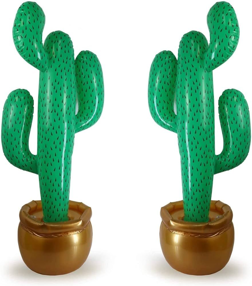GiftExpress 2 Pack Inflatable 36" Cactus Prop Décor for Mexicano Fiesta Theme Party Decorations,... | Amazon (US)
