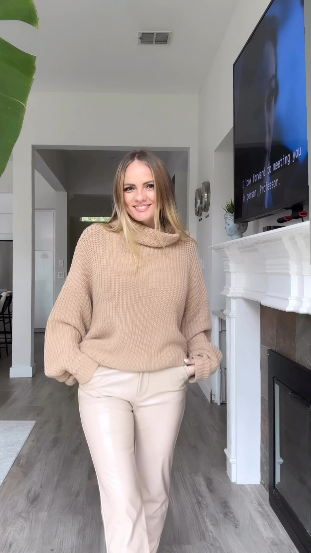Thanksgiving outfit, oversized, beige sweater, vegan for leather metallic shimmer pants, sweet boots booties, Tarte makeup lip combo

#LTKStyleTip #LTKWatchNow #LTKBeauty