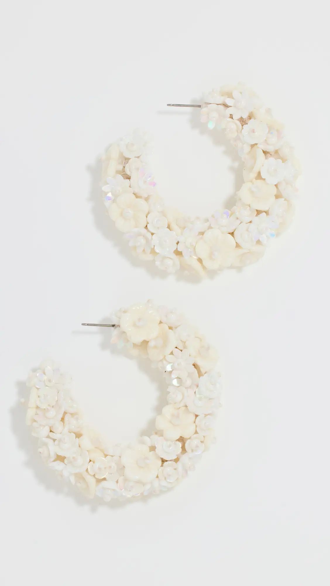 Oscar de la Renta Baby Flower Hoop Earrings | Shopbop | Shopbop