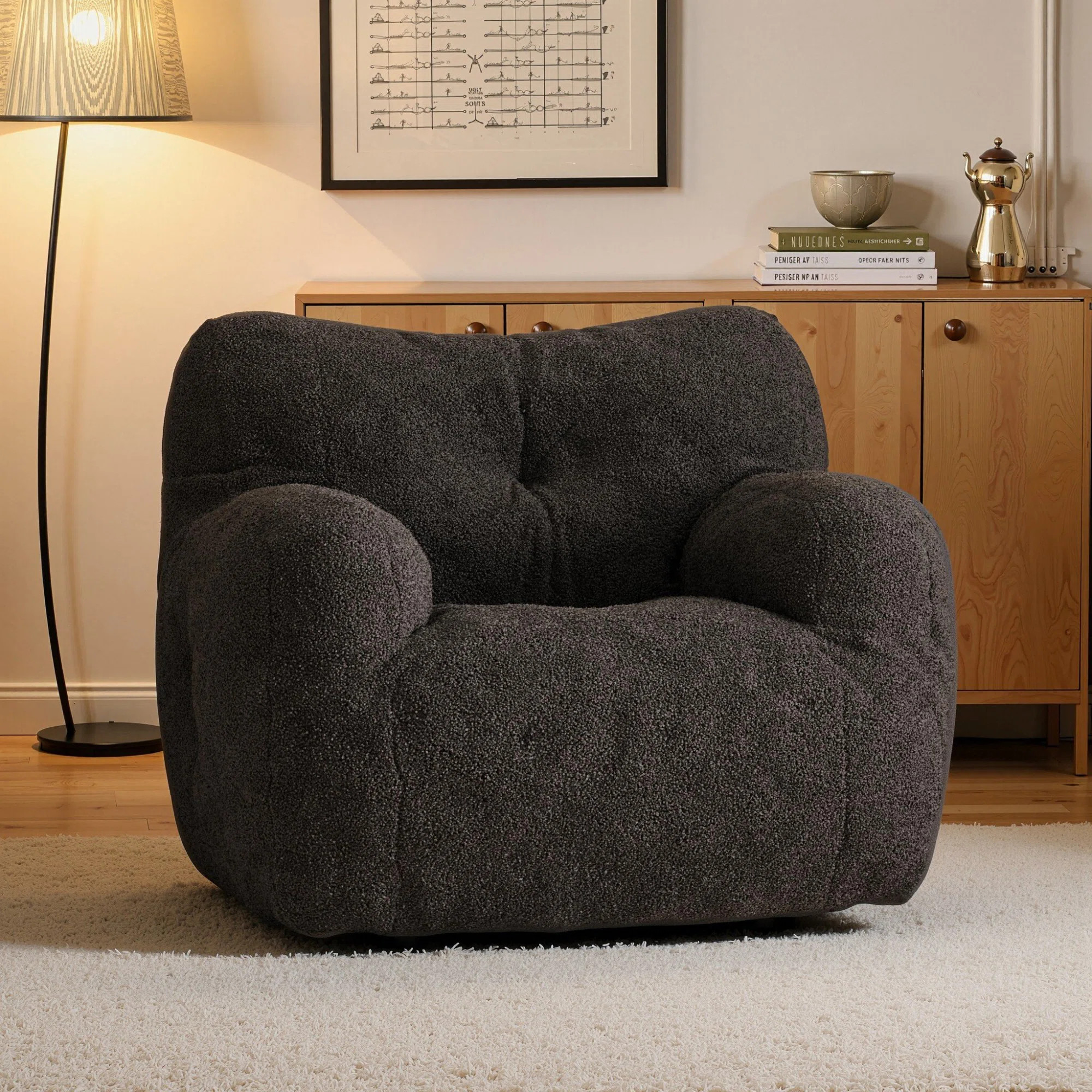 Medium Teddy Fabric Bean Bag Chair | Wayfair North America