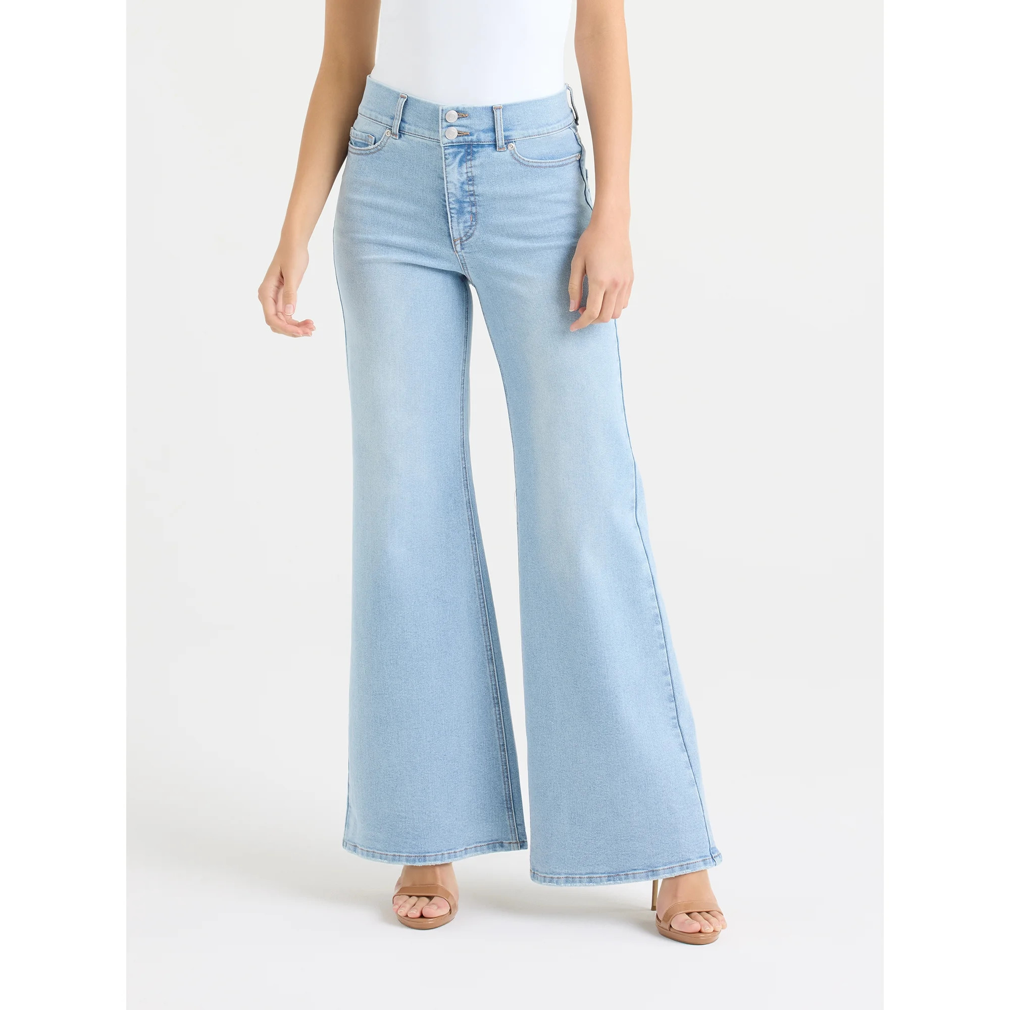 Sofia by Sofia Vergara Women's and Women's Plus Margot Wide Leg High Rise Jeans, 30.5" and 32.5" ... | Walmart (US)