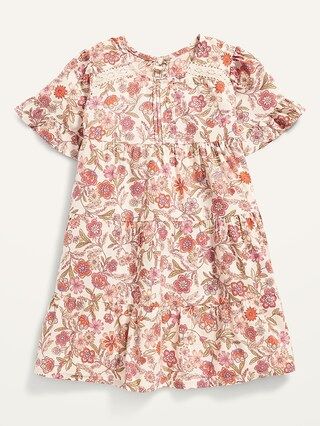 Short-Sleeve Floral Tiered Swing Dress for Toddler Girls | Old Navy (US)