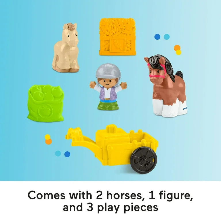 Fisher-Price Little People Friendly Horses Stable Toddler Playset with Sounds, 6 Play Pieces | Walmart (US)