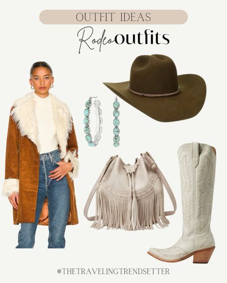 Rodeo outfits - Houston rodeo - winter, cowboy cowgirl, western outfits, turquoise, earrings, cowboy hat, cowgirl, boots, area, fringe purse, evolve, show me, your moo, fur coat, fur, en suite, jacket, trending, fall, winter, spring NFR fashion 

#LTKfindsunder100 #LTKtravel #LTKworkwear