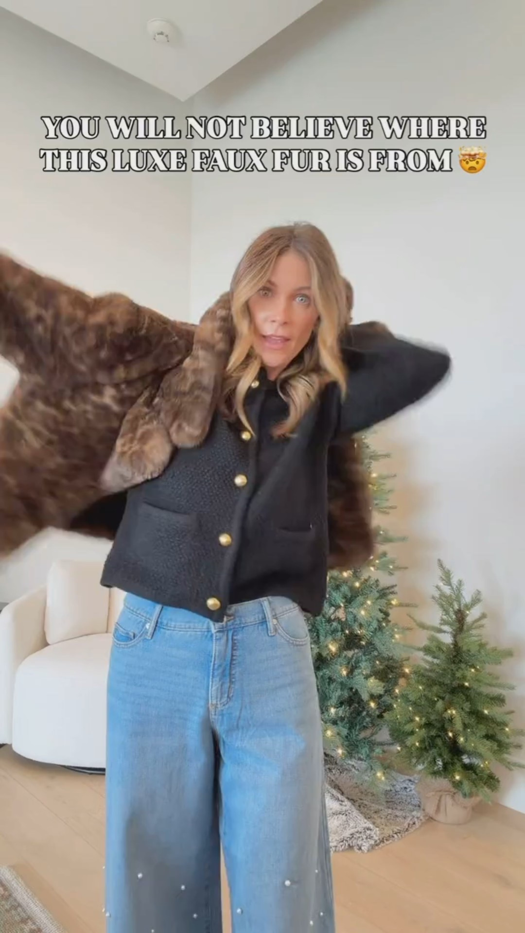 December top seller so far! A few sizes left and on sale!! 

This is NOT a drill! 🚨 you will not even believe that this faux fur jacket is from Walmart. It is so pretty, the quality is amazing and it’s only $52!! 🏃‍♀️ it’s also available in black! 