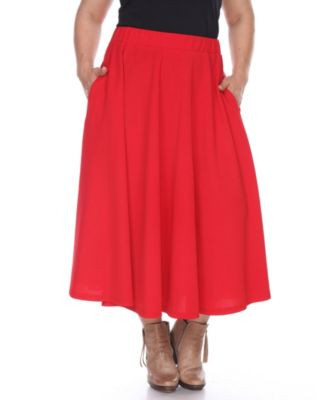 White Mark Plus Size Flared Midi Skirt - Macy's | Macy's