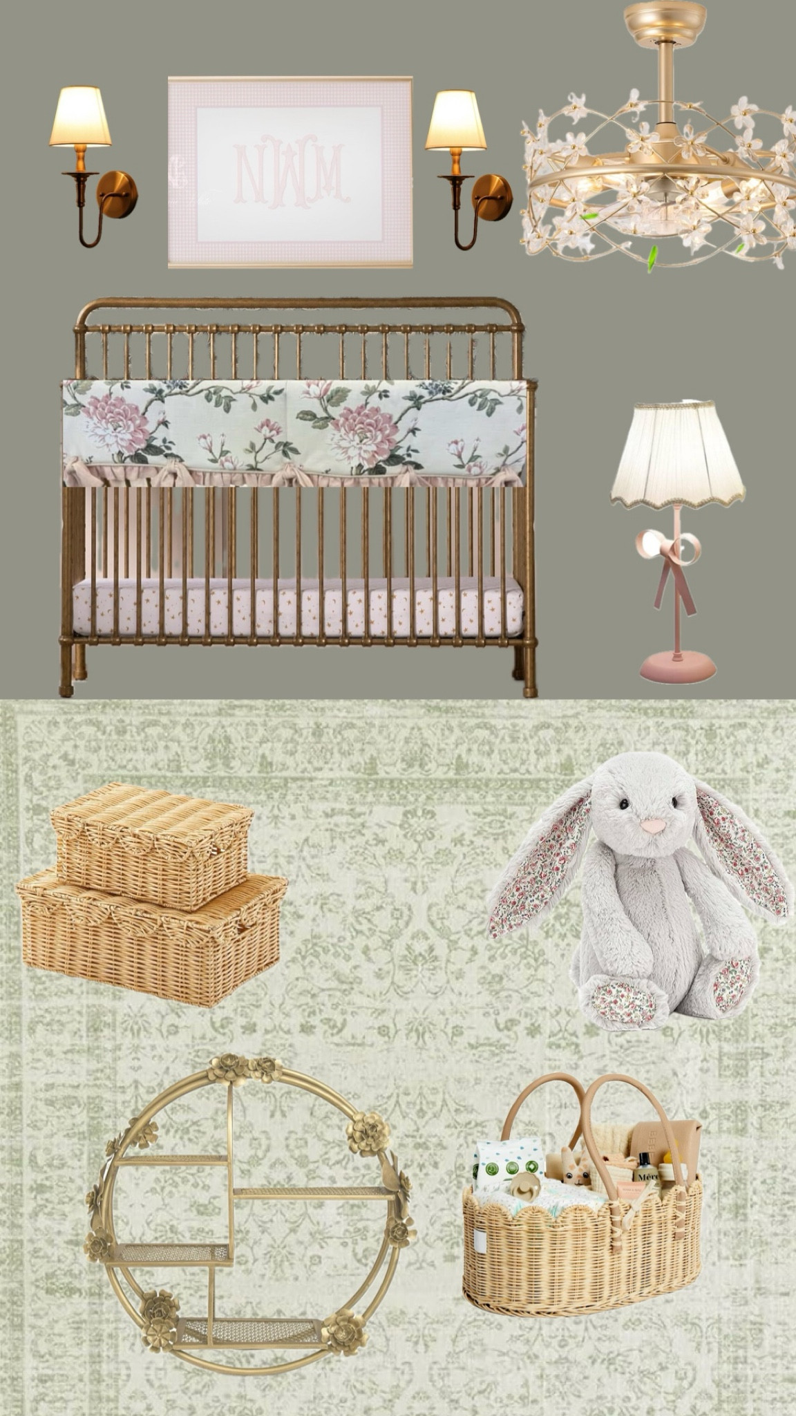 Girls Grandmillennial nursery 🤍

Pink nursery, green nursery, floral nursery

#LTKBump #LTKHome #LTKBaby