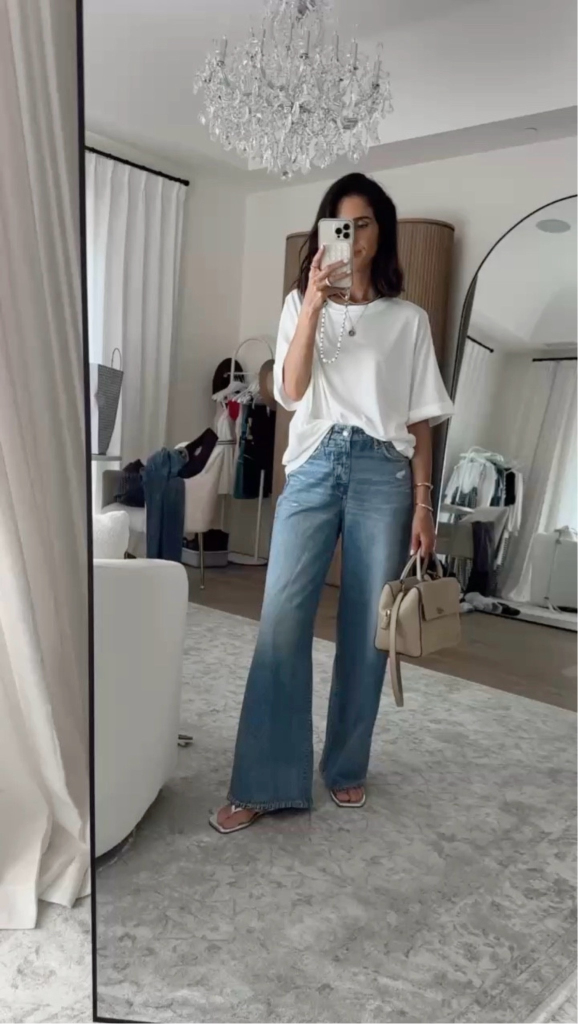 One of my favorite tee and denim sweatpant jeans! I’m just shy of 5-7” wearing the size small tee and size 24 jeans. I recommend sizing down one #stylinbyaylin #aylin

#LTKOver40 #LTKootd #LTKSeasonal