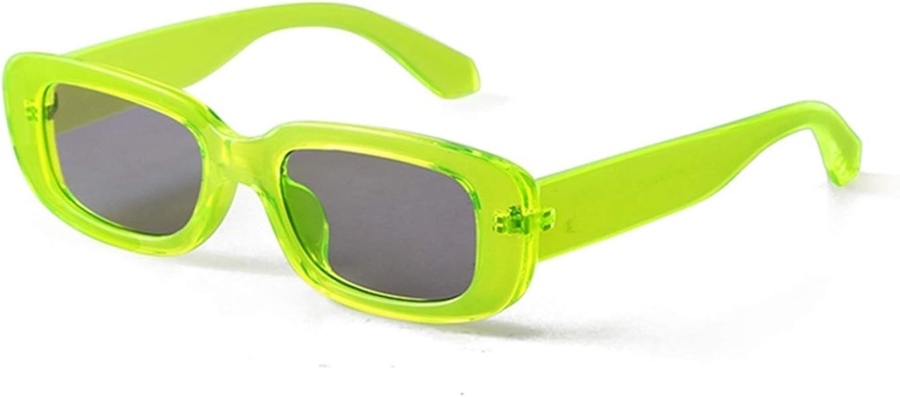 ADE WU Rectangle Sunglasses for Women Men Retro 90s Sunglasses Trendy Black Tortoise Shell Glasses Y | Amazon (US)