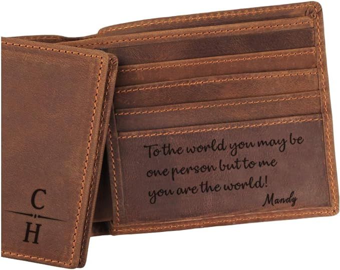 Mens Wallet - Leather Wallet, The Perfect Mens Gift, Father's Day Gift, Gifts for Dad, Son Gifts | Amazon (US)