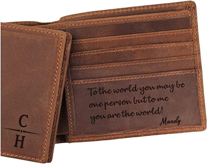 Mens Wallet - Leather Wallet, The Perfect Mens Gift, Father's Day Gift, Gifts for Dad, Son Gifts | Amazon (US)