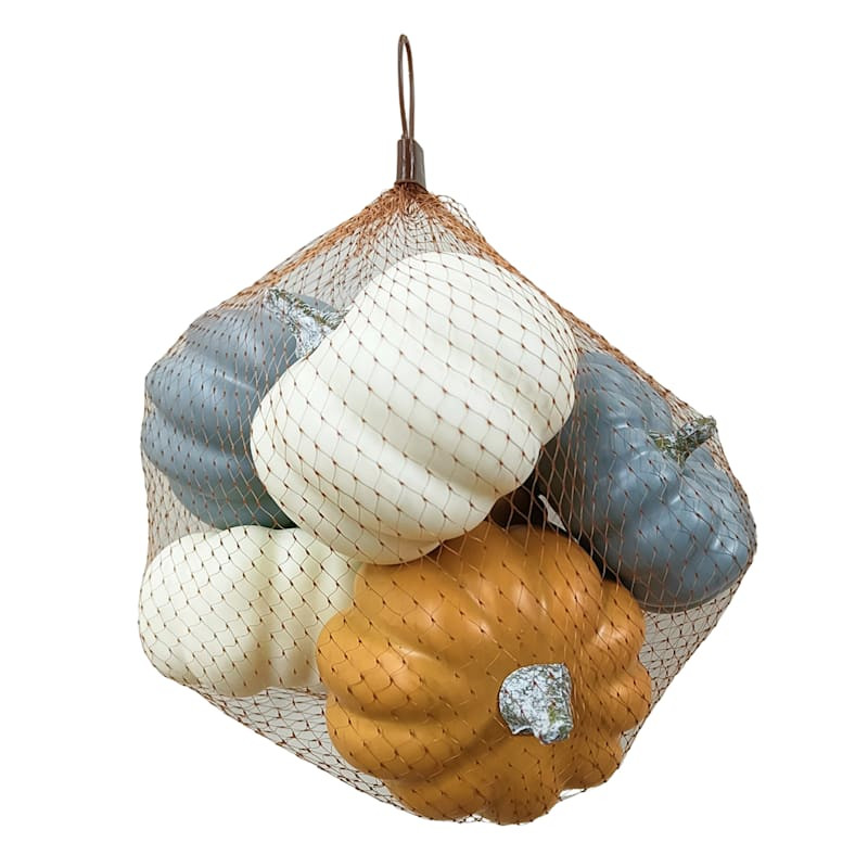 Honeybloom 6-Count Orange, White & Blue Pumpkin Scatters | At Home