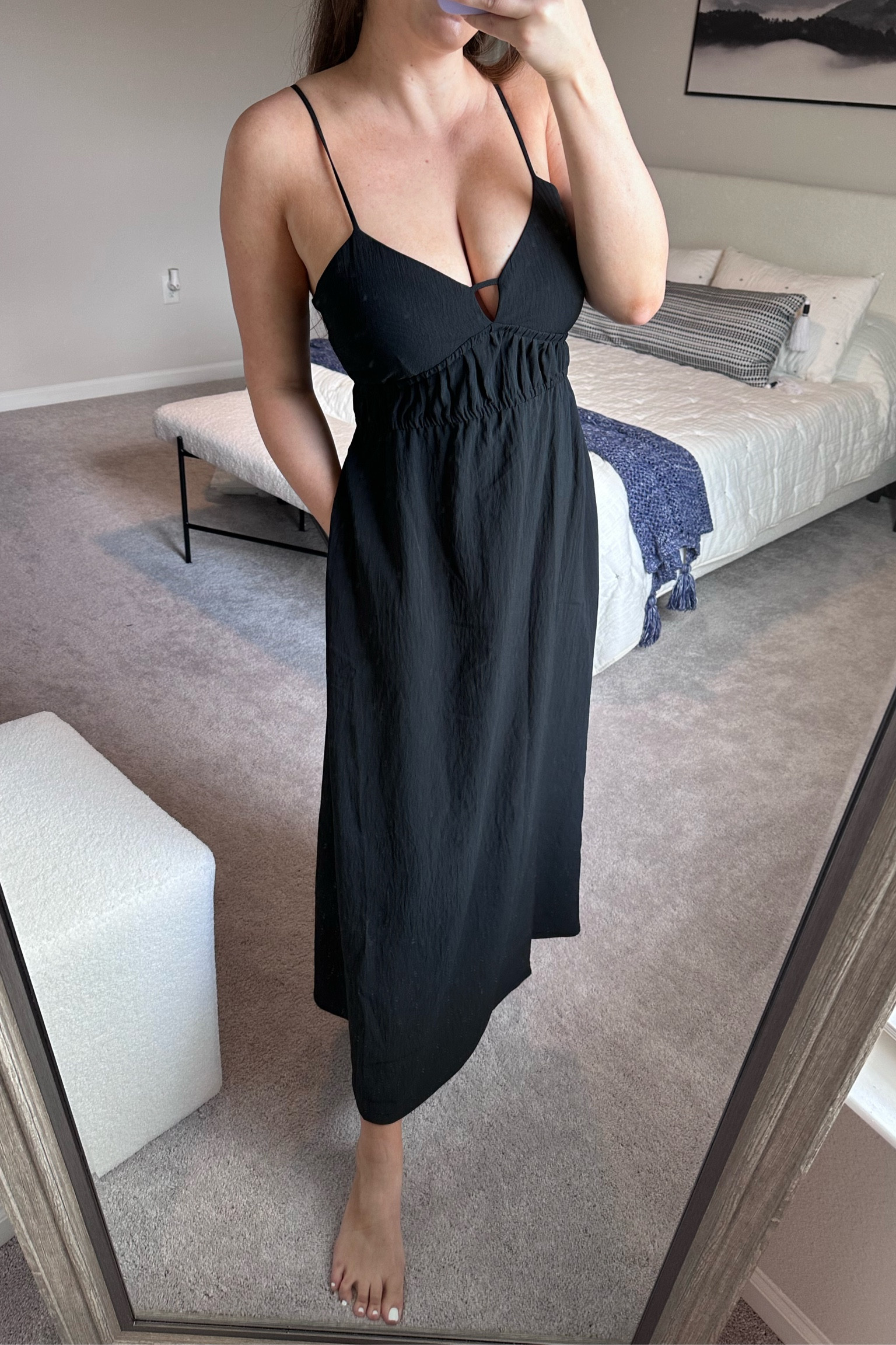 $35 Spaghetti strap maxidress & my sticky bra (both true to size)

#LTKstyletip #LTKunder50 #LTKunder100