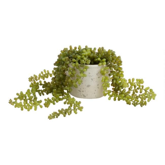Faux String of Pearls Plant in Textured Pot | World Market