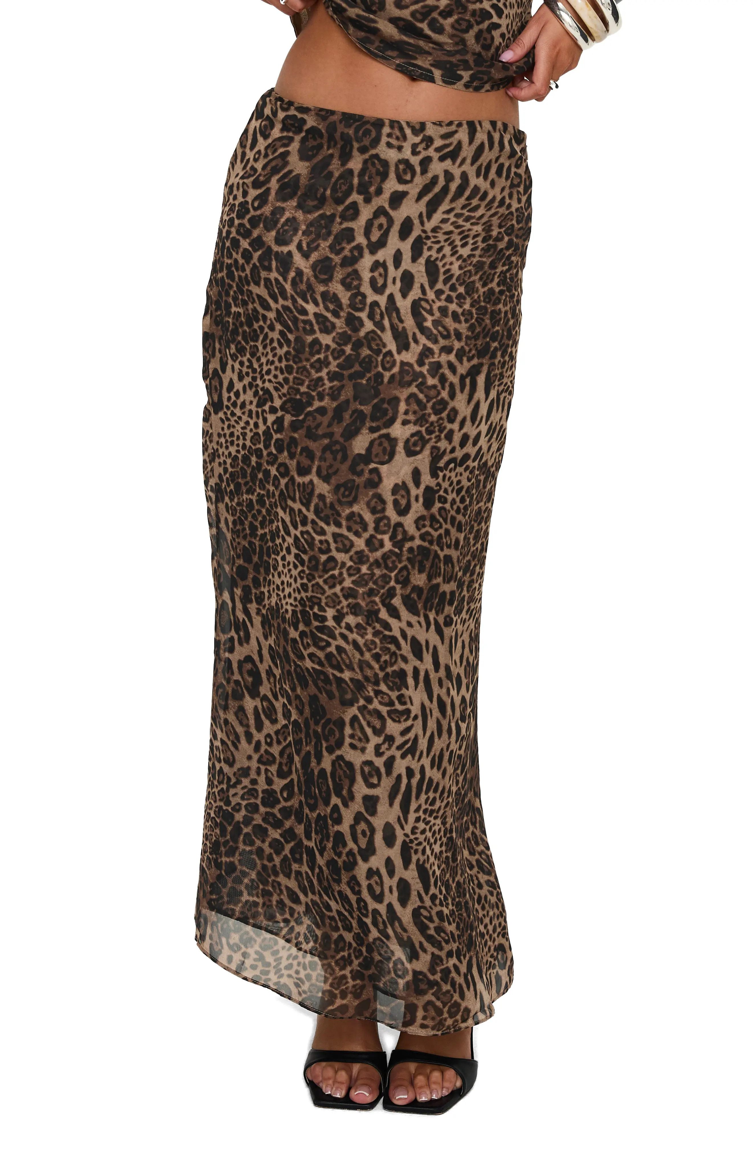 Princess Polly Eleganza Leopard Print Maxi Skirt (Women) | Nordstrom | Nordstrom