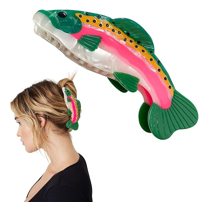 Amazon.com: Salmon Hair Claw Clip Acetate Hair Clips Fish Unique Fashion Acetate Hair Catch Barre... | Amazon (US)