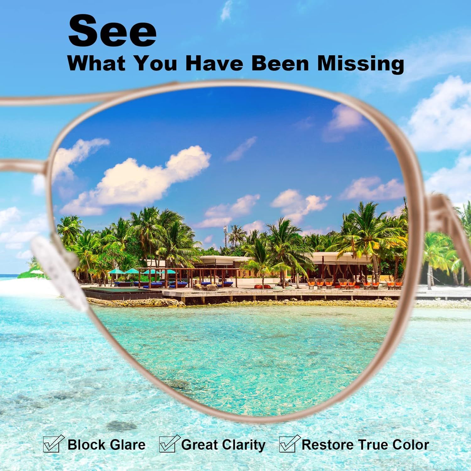 Carfia Polarized Sunglasses for Women UV Protection Classic Metal Pilot Sun Glasses CA5388 | Amazon (US)