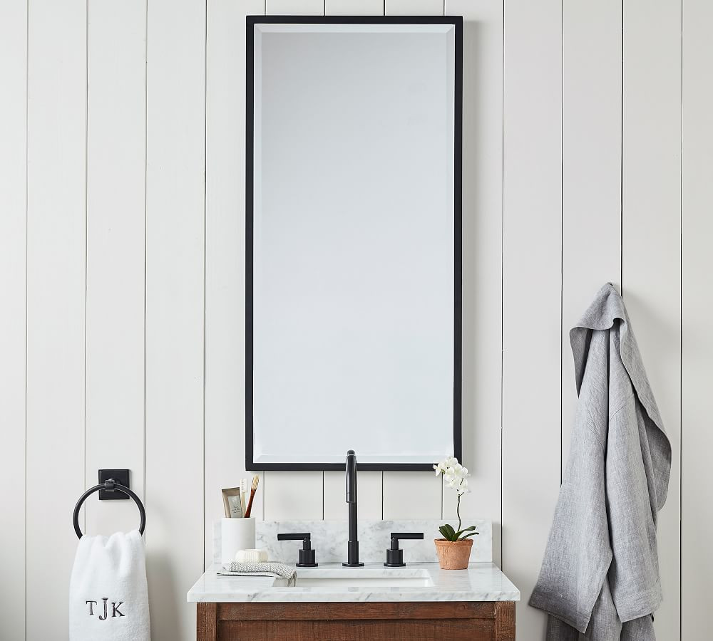 Kensington Rectangular Slim Mirror with D-Ring Mount | Pottery Barn (US)