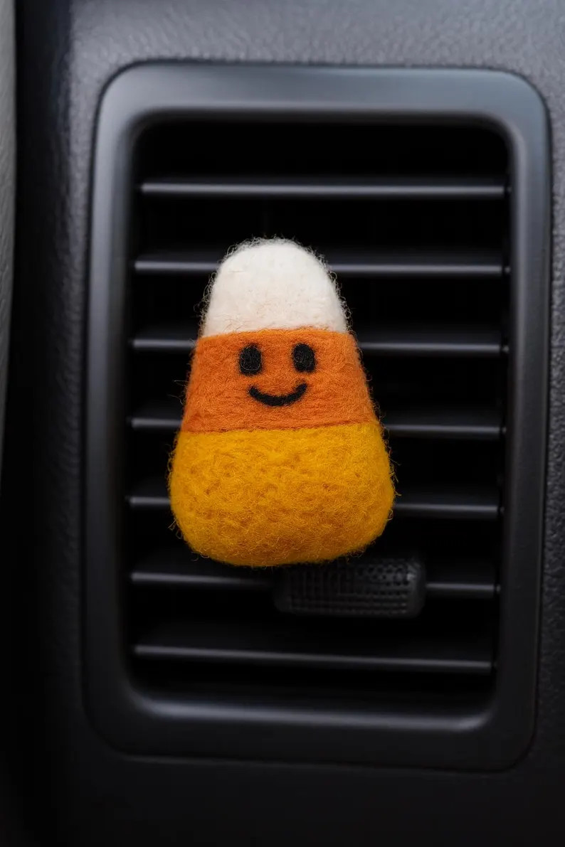 Candy corn Car Vent Clips - Wool Pumpkin clip - Fall Cute Car accessories for women - Halloween A... | Etsy (Global)