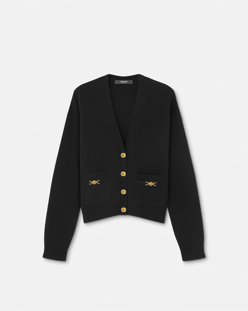 Cashmere-Blend Knit Boxy Cardigan | Versace (US)