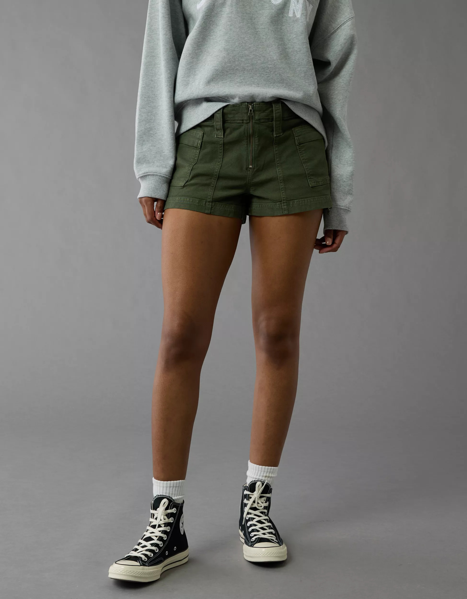 AE Stretch Low-Rise Cargo Short Short | American Eagle Outfitters (US & CA)