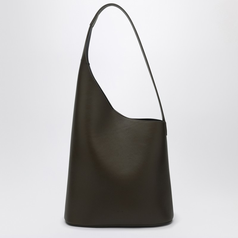 Kaki leather Lune Tote bag | The Double F
