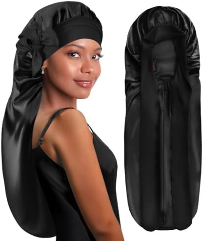 BONNET QUEEN Braid Bonnet Silk Bonnet Foldable Extra Long Wrap for Braids Satin Bonnets with Tie ... | Amazon (US)