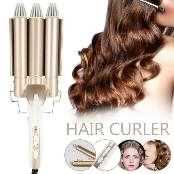 Willstar 25mm Ceramic Hair Curler 3 Barrels Wave Hair Waver Curlers Triple Barrel Curling Iron Pe... | Walmart (US)