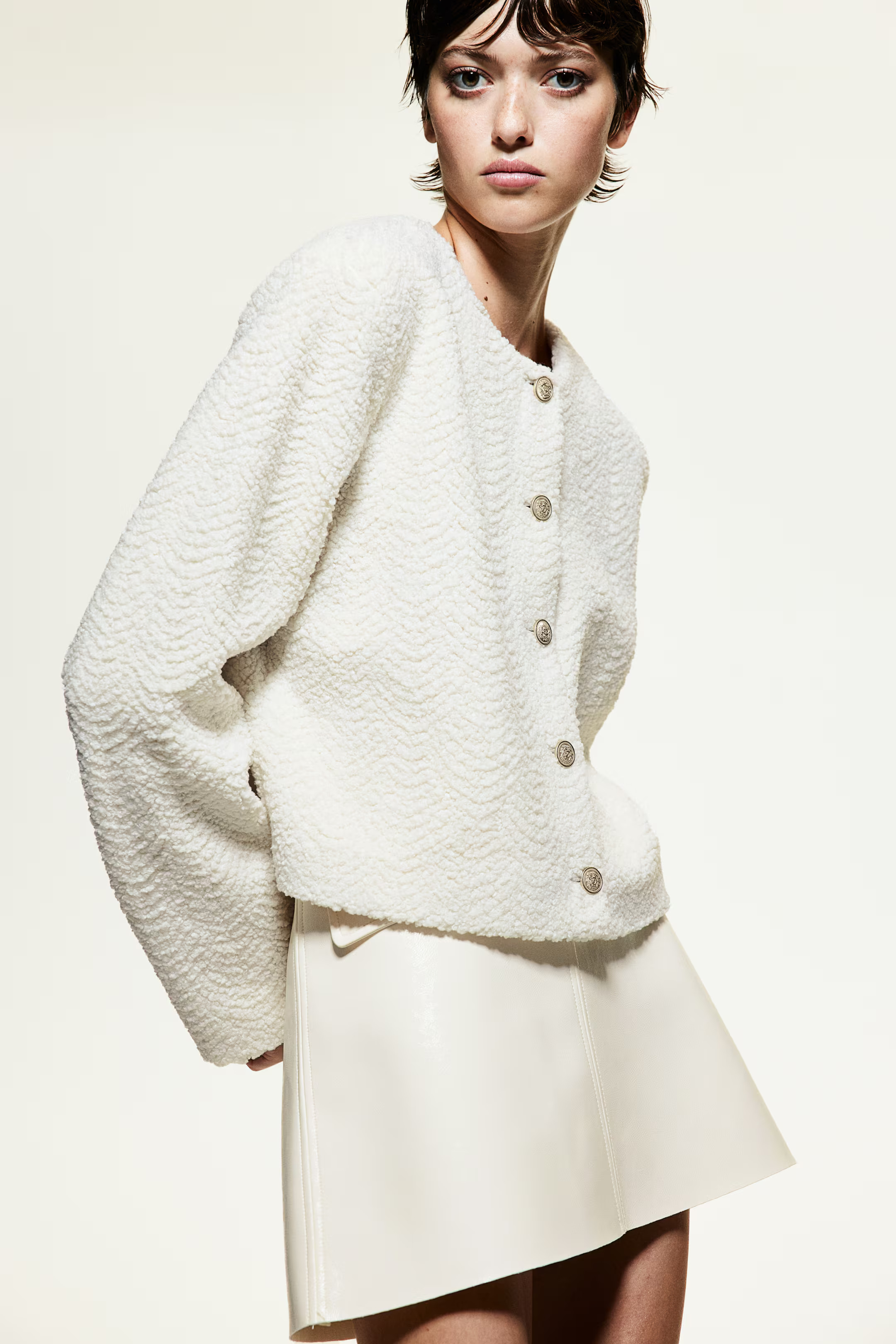 Coated mini skirt | H&M (UK, MY, IN, SG, PH, TW, HK)