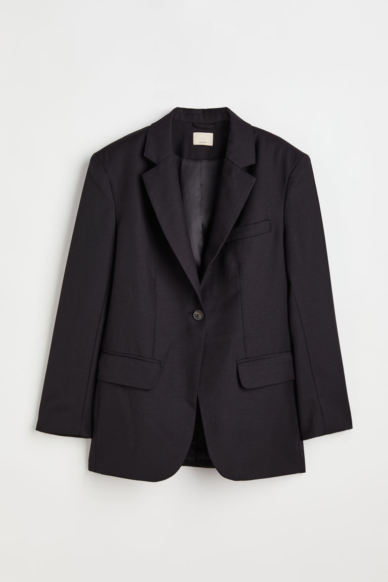 H & M - Oversized single-breasted blazer - Black | H&M (UK, MY, IN, SG, PH, TW, HK)