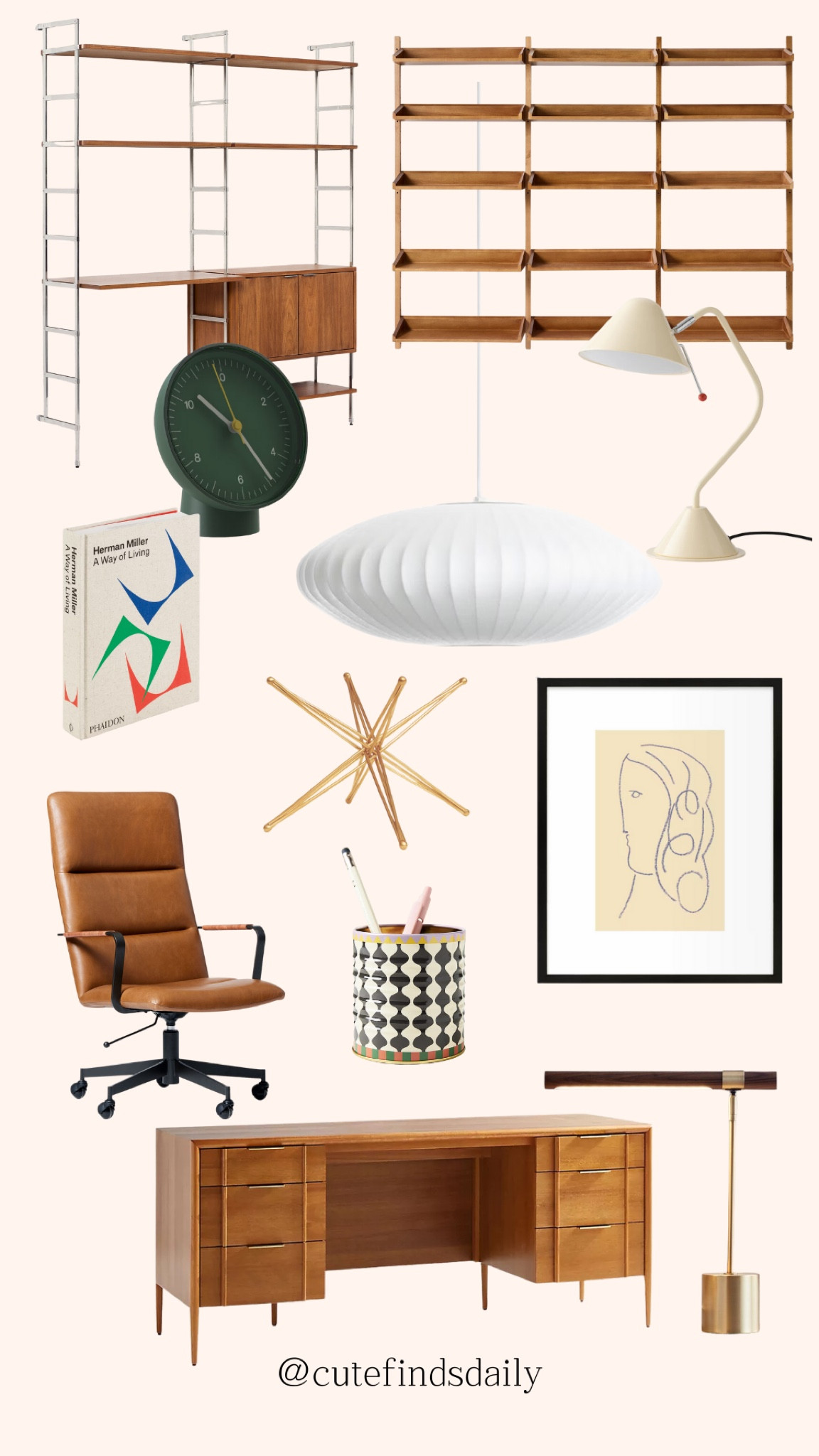Your dream mid century modern at-home office awaits! Sharing my favorite mcm desk and office chair finds, along with the home decor (area rugs, book shelves, and more) to go along with it.  #mcm #midcenturymodern #office #homeoffice #wfh #interiordesign #homedecor

#LTKHome #LTKSeasonal #LTKMens