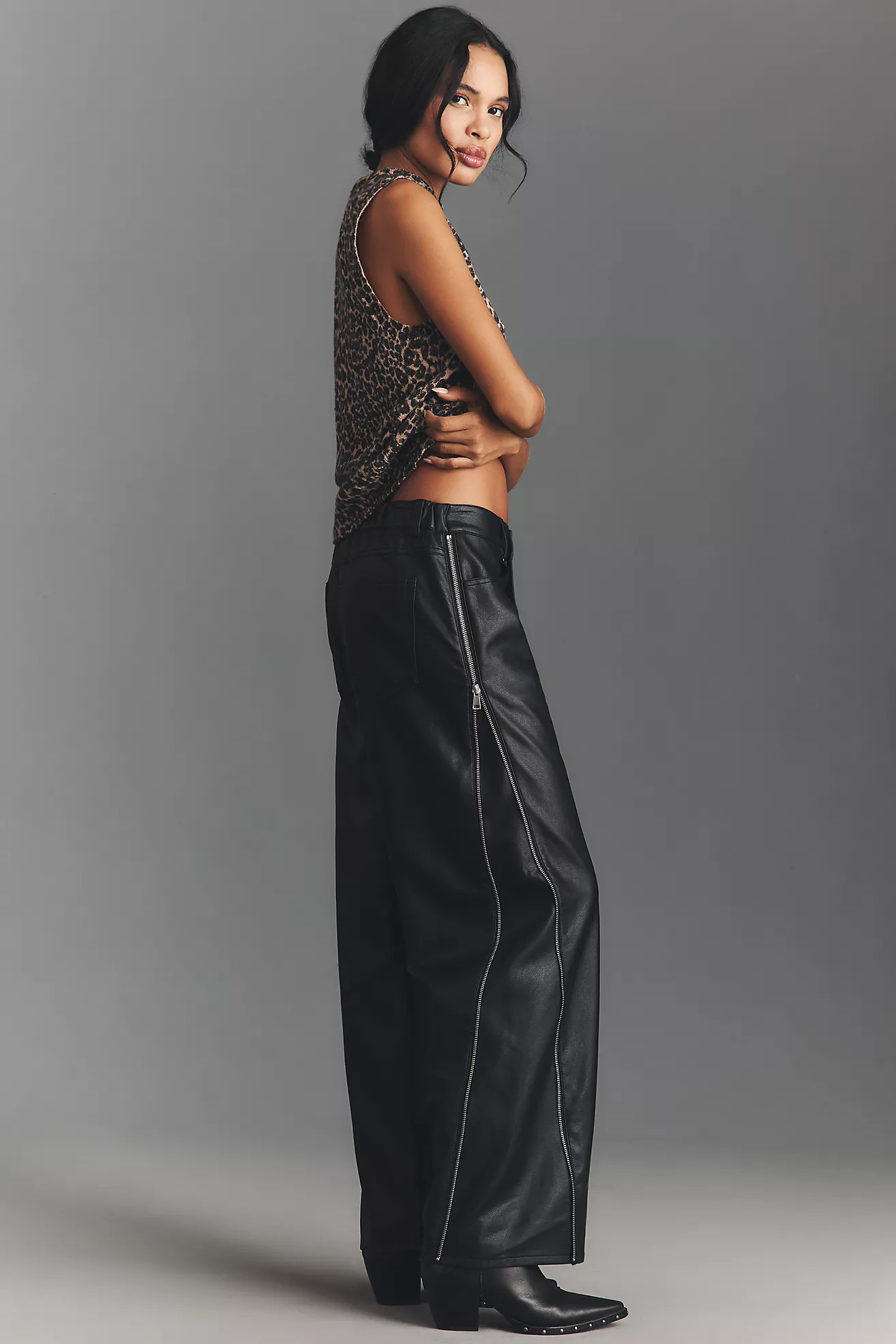 By Anthropologie Baggy Leather Zipper Pant | Anthropologie (US)
