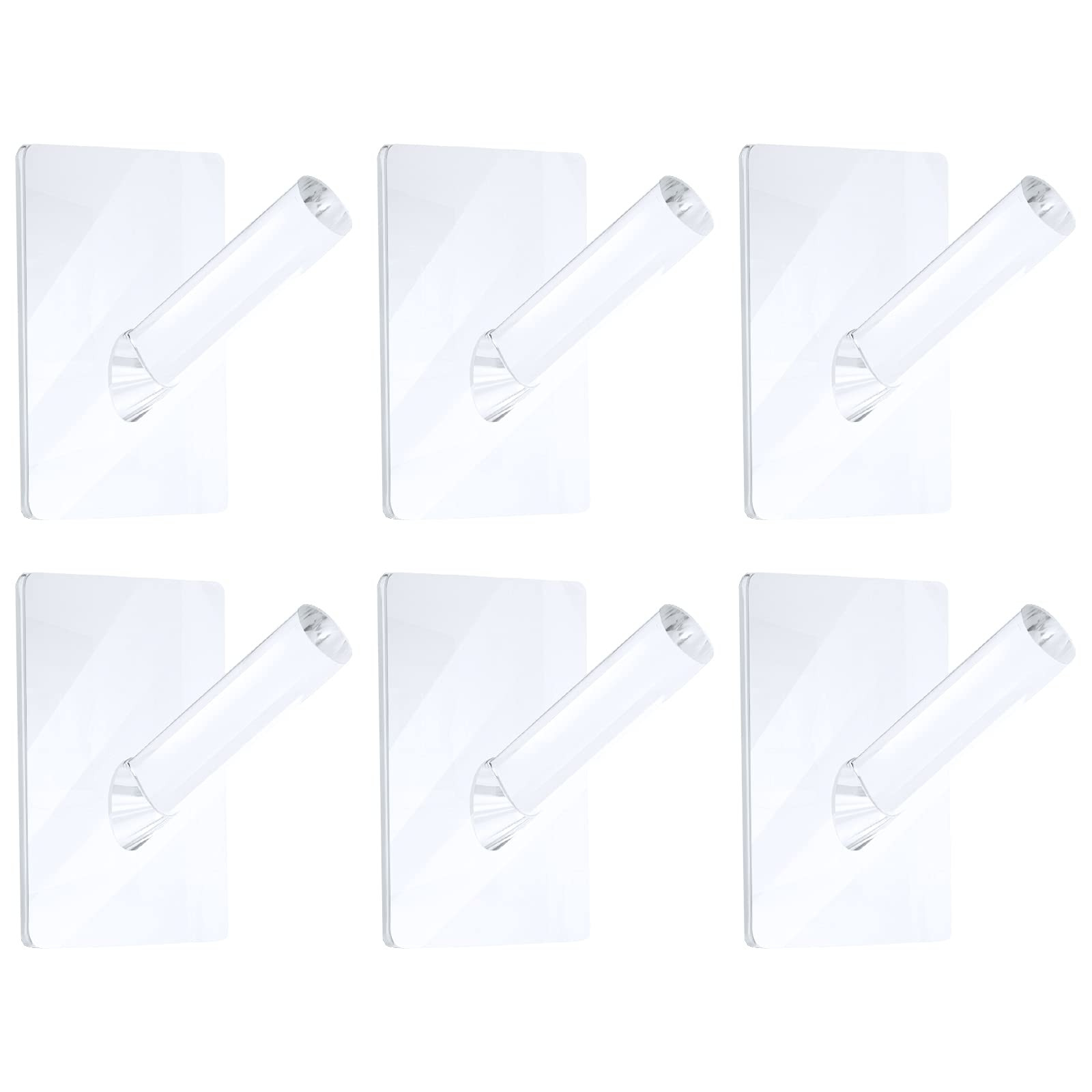 Jetec 6 Pieces Clear Acrylic Hat Hooks for Wall Heavy Duty Wall Mounted Coat Clothes Towels Hook ... | Amazon (US)