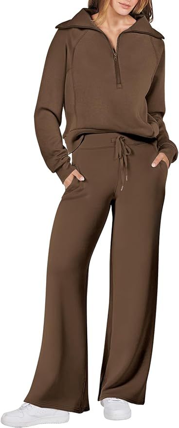 ANRABESS Women 2 Piece Outfits Sweatsuit Oversized Sweatshirt Sweatpants Tracksuit Sweat Lounge M... | Amazon (US)