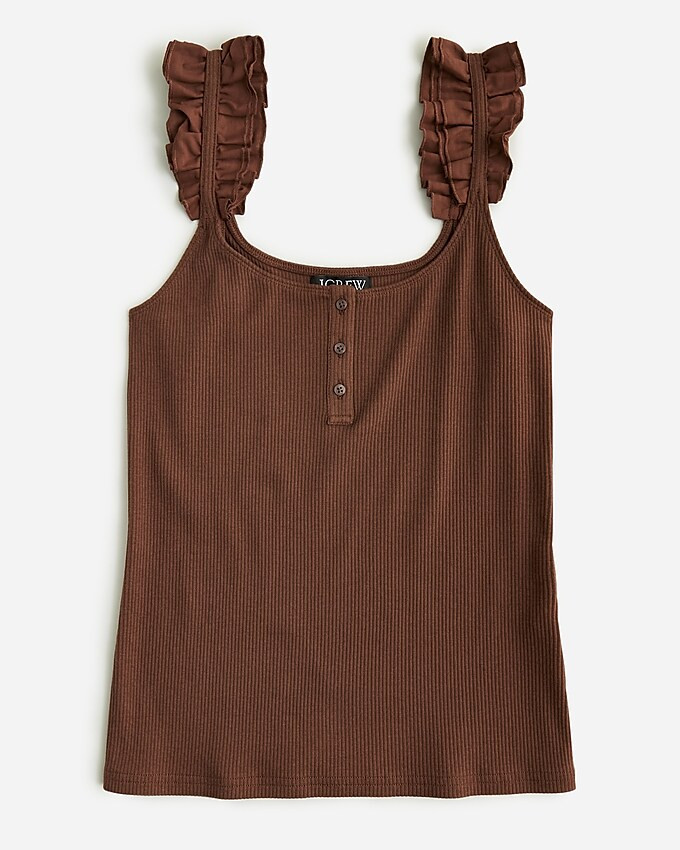 Scrunchie-strap henley tank in vintage rib | J. Crew US